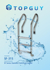 Accesorio para piscina al por mayor escalera de acero inoxidable de 2-5 peldaños